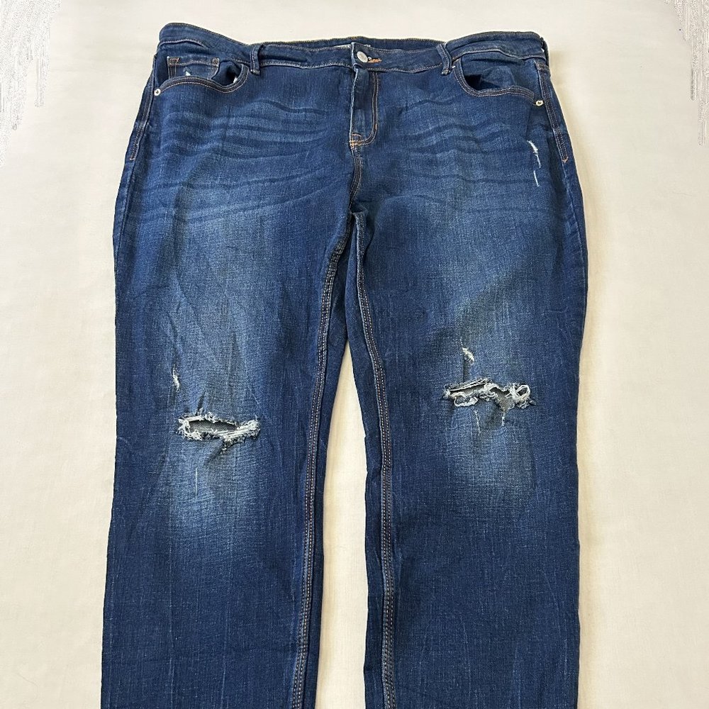 Old Navy Rock Star Super Skinny Distressed Medium Wash Jeans 2% Spandex Size 20
